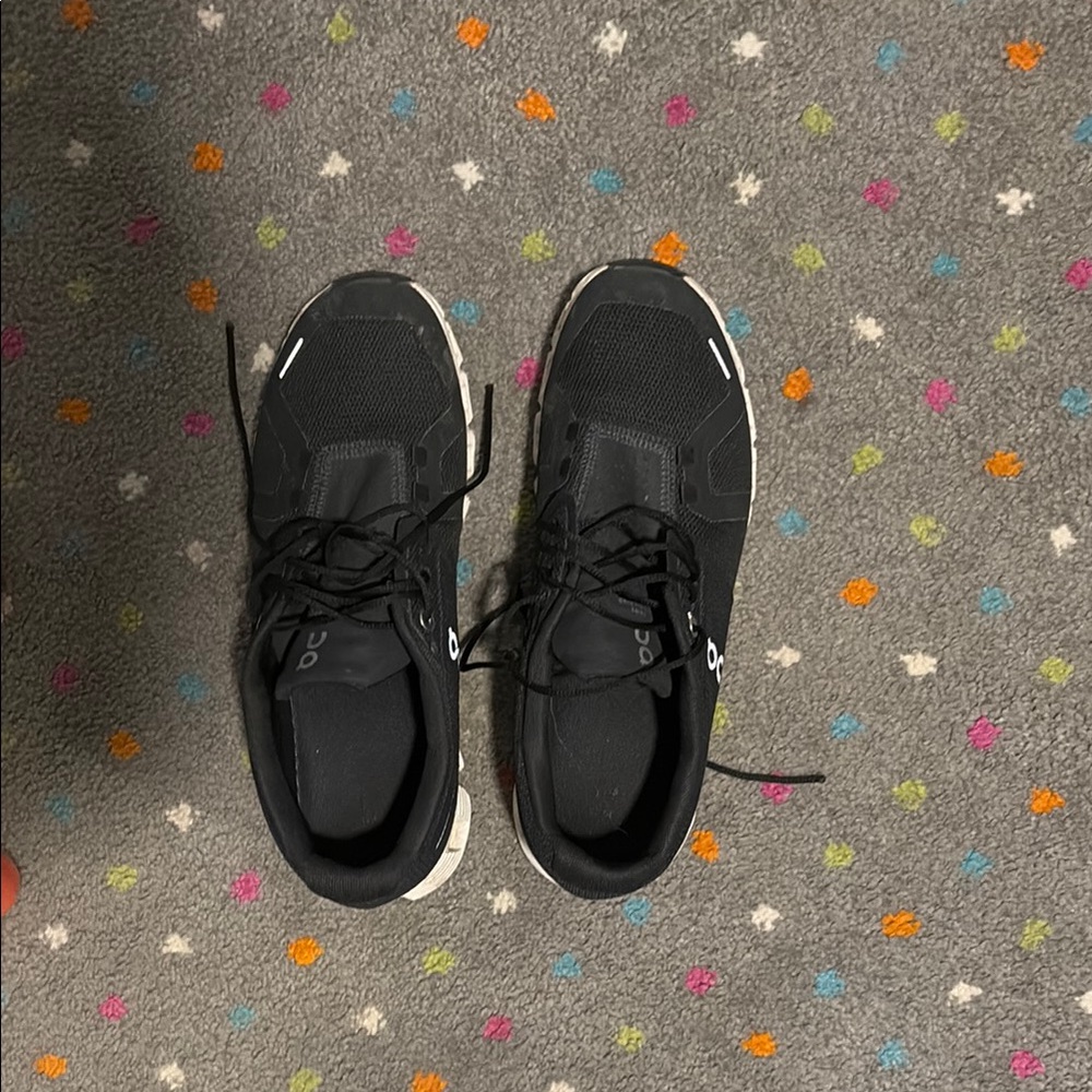 On Running Black and White Athletic Shoes